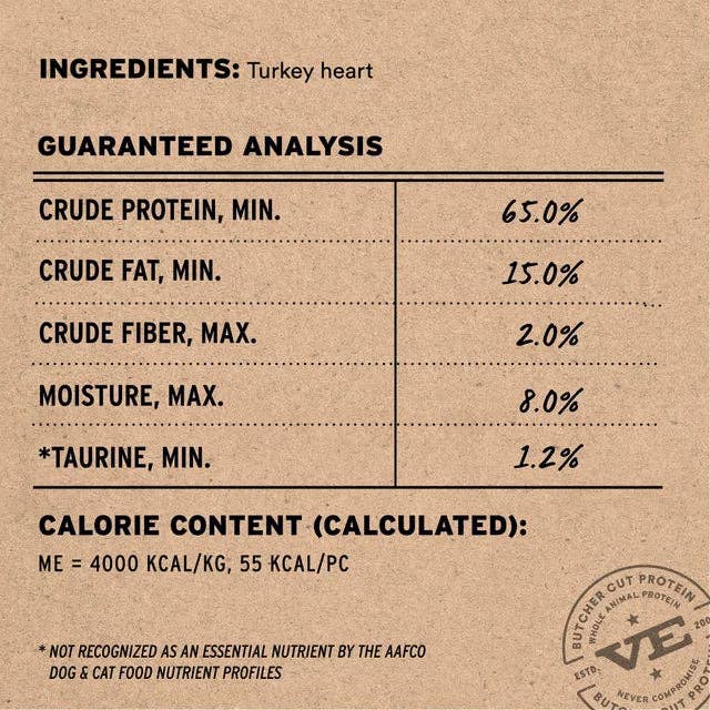 Vital Essentials RAW BAR Freeze-Dried Raw Turkey Hearts Dog Treat, 1.6 oz